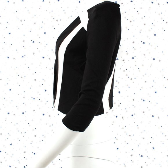 Cropped One Button Fly Blazer Jacket 3/4 Sleeve - Picture 6 of 10